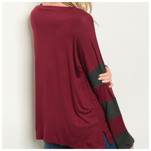 🆕Black/Burgundy soft tunic top - Picture 3 of 3